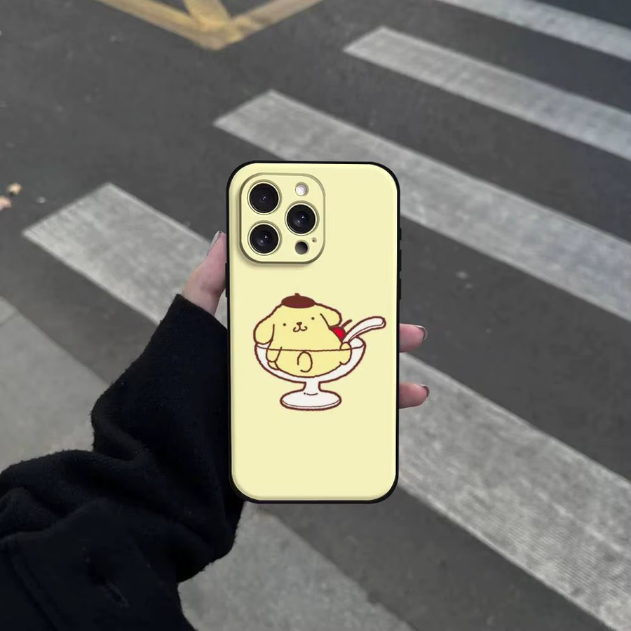 Moetch Handyhülle mit Cartoon Pudding Hund für iPhone 11 bis iPhone 17 Pro Max Plus Mini in Gelb aus weichem TPU - Bild 2