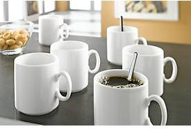 Esmeyer Kaffeebecher Diane aus Porzellan, 6er Set, Weiß, 280 ml - Bild 1
