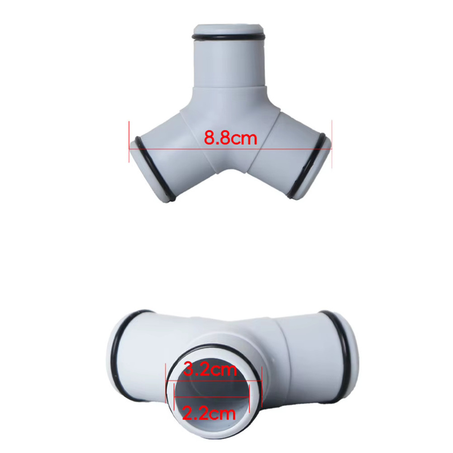 Intex T-förmiger Pool-Schlauchverbinder Adapter 32 mm aus weißem ABS-Kunststoff für Schwimmbadfilterpumpen - Bild 1