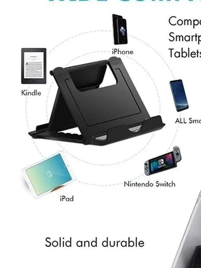 Cadaget Flexibler Faltbarer Handy- und Tablet-Tischständer Smartphone-Halterung in Schwarz und Grün - Bild 6