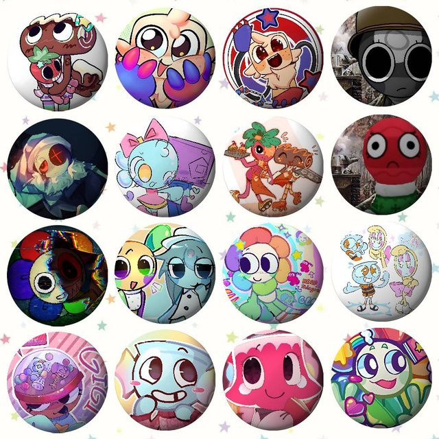 Bilibili Astro Goob Pebble Meme Metallabzeichen als runder Soft Button Pin in Multicolour - Bild 1