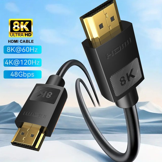 MIZIQIER HDMI 2.1 Kabel in Schwarz mit 48 Gbps Ultra High Speed für 8K @ 60Hz und 4K @ 120Hz - Bild 1