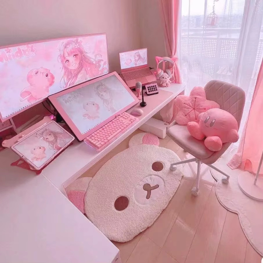 VIKAMA Plüschteppich mit niedlichem Bären-Motiv für Kinder und Schlafzimmer - Bild 2
