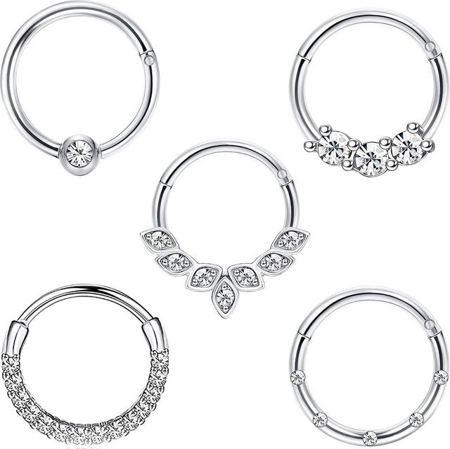 EVISPOL Nasenring Edelstahl, Zirkonia, Silber, Unisex - Bild 1