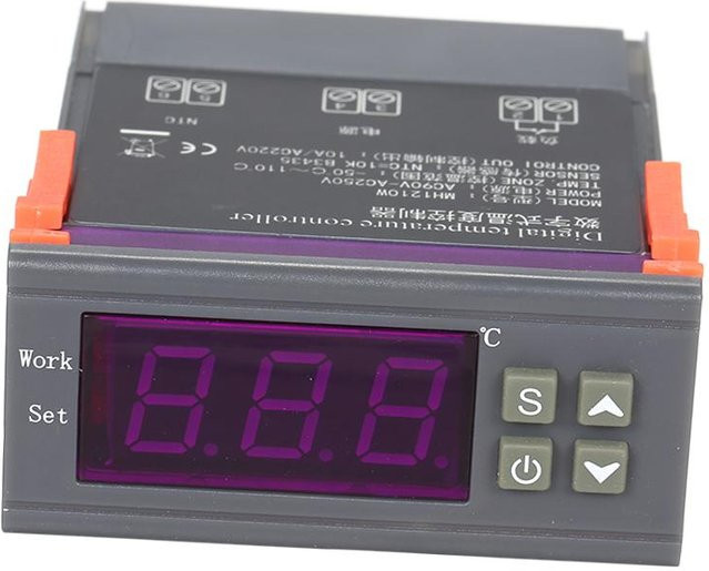 Kkmoon MH-1210W Intelligenter Mikrocomputer Digitaler Temperaturregler mit Sensor in Grau AC220V - Bild 1