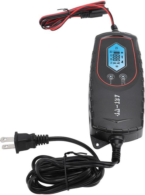 Koogeelife Intelligentes Autobatterieladegerät und Batterieerhalter für 6V und 12V, Tragbarer Batterieentsulfator in Schwarz - Bild 1