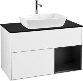 V&B Waschtischunterschrank Finion 100 in Blau und Weiß lackiert, B/T/H: 100 x 50,1 x 50,1 cm - Bild 1