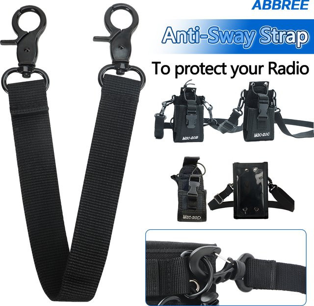 ABBREE Radio Holster Anti-Sway Strap aus Nylon in Schwarz passend für Baofeng MSC 20A 20B 20C 20D 20K - Bild 1