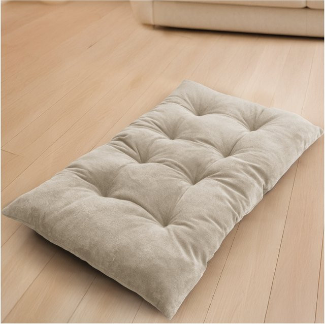 Dekor Bodenkissen aus Coral Fleece in Taupe, B/T/H: 120 x 70 x 70 cm - Bild 1