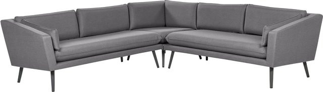 Beliani Gartensofa L-Form in Grau mit Polsterung und UV-beständigem Outdoor-Stoff, B/T/H: 243 x 243 x 70 cm - Bild 1