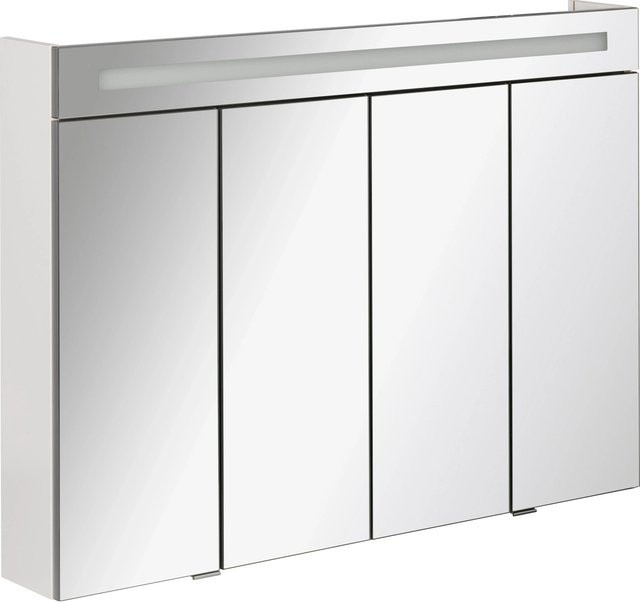 Fackelmann Spiegelschrank STANFORD mit LED-Beleuchtung in Weiß und Grau, B/H/T: 110 x 78,5 x 16,2 cm - Bild 1