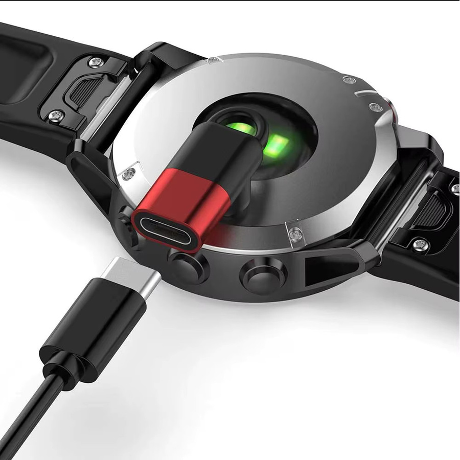 Micro-USB und USB-C Ladeadapter für Garmin Fenix und Forerunner Modelle in Silber - Bild 3