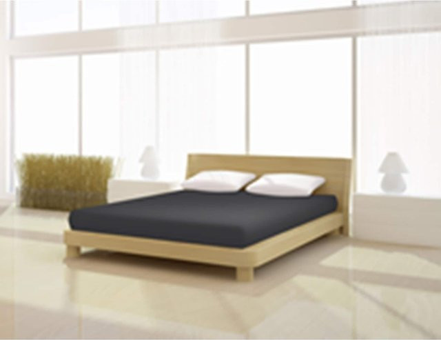 Mr. Sandman Spannbetttuch Fein Jersey de luxe in Grau, B/T: 90 x 100 x 200 cm - Bild 1