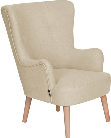 Max Winzer Kindersessel Star in Beige mit Armlehnen und Buchenholz im skandinavischen Design, B/T/H: 59 x 32 x 65 cm