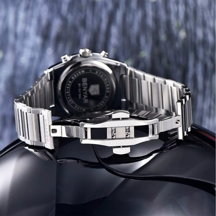 BENYAR Armbanduhr, Quarz, Edelstahl, Blau, Herren - Bild 5