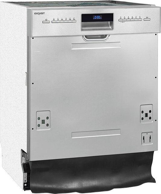 Exquisit EGSP9614-EB-030Binox Geschirrspüler, vollintegriert, Silber - Bild 1