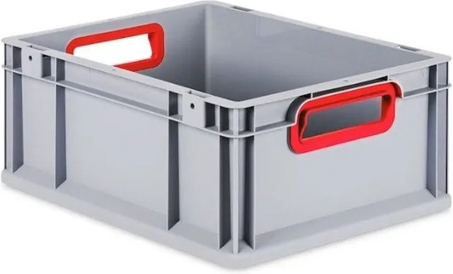 PROREGAL Eurobox Nextgen Color Transportbox mit Griffen und glattem Boden, Rot, H x B x T: 17 x 30 x 40 cm, 16 Liter - Bild 1