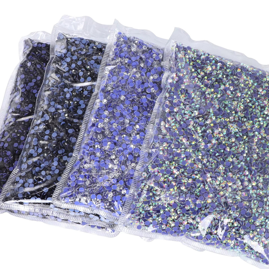 QIIY Glas Strass Kristall Hot Fix Steine für Nail Art und DIY Dekoration, SS6-SS30, Transparent und Multicolour - Bild 3