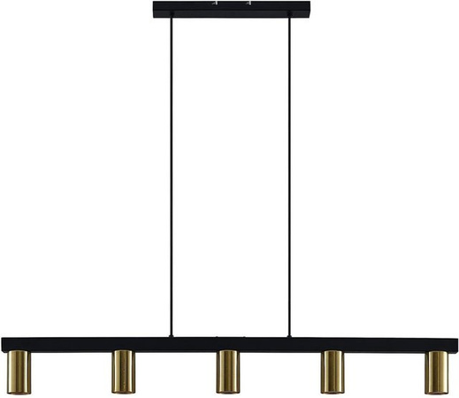Lindby Pendelleuchte Baliko Modern Schwarz aus Metall, 5-flammig, GU10, Wohnzimmerleuchte