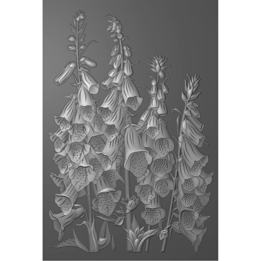 Prägeschablone Frühlings-Windspiel-Gras mit Rehmannia-Blumenstrauß-Muster aus Kunststoff für handgemachte Karten - Bild 4