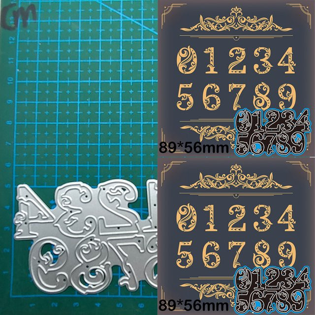 Metall Ziffer Stanzformen für Scrapbooking und DIY Bastelarbeiten mit Sand-Effekt - Bild 1