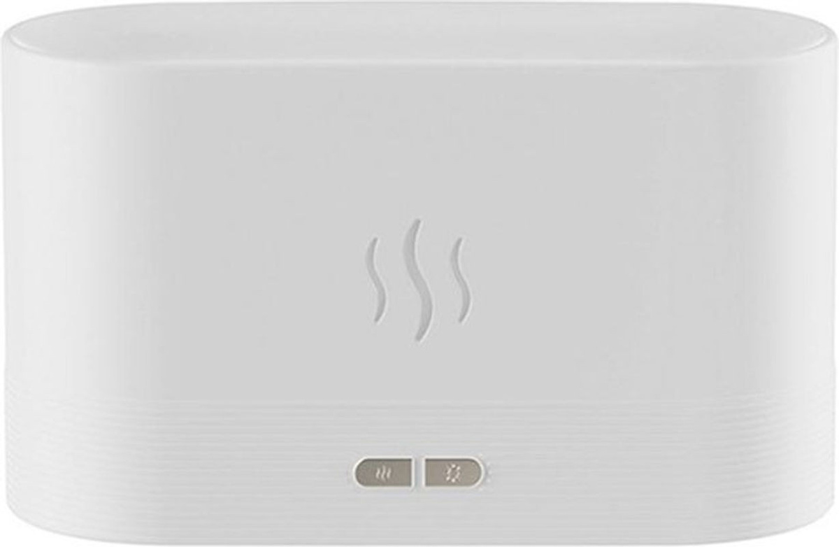 KONNWEI Ätherisches Öl Diffusor mit Flammen-Lichteffekt und Luftbefeuchter, Weiß, USB-Betrieb - Bild 1
