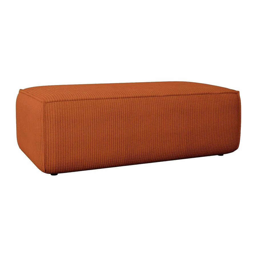 Vente-unique Sitzhocker Amelia in Terracotta mit Cord-Bezug, Durchmesser: 102 cm - Bild 2