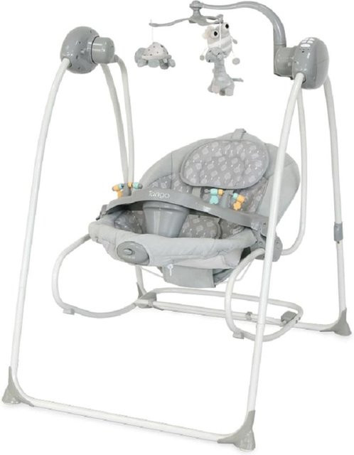 Lorelli Elektrische Babywippe Tango 2 in 1 mit Fernbedienung, MP3 und Mobile in Hellgrau - Bild 1