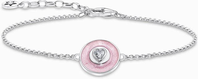 Thomas Sabo Armband 925 Silber, rosa Anhänger, Zirkonia, Damen - Bild 1