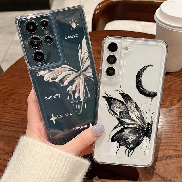 Schmetterling Silikon Schutzhülle für Samsung Galaxy S25 S24 S23 S22 Ultra Plus FE sowie A56 A55 A54 A36 A35 A34 A26 A17 A15 5G - Bild 1