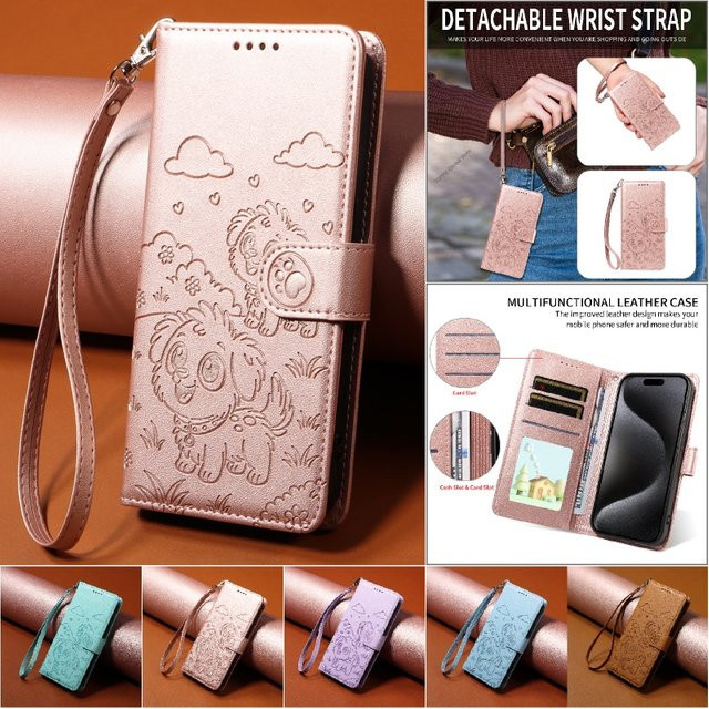 Luxuriöse Leder-Handyhülle mit Anti-Diebstahl-Bürsten-Lanyard und Geldbörsen-Funktion für Xiaomi 15 Ultra, 15 Pro, 15, 14T Pro und 14T in Pink - Bild 1
