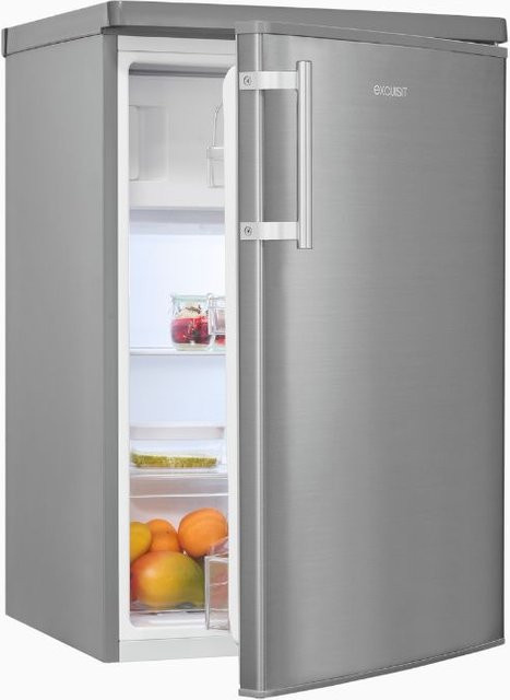 KS16-4-HE-040C Kühlschrank in Silver mit Inoxlook, freistehend mit Standard Fresh Zone und LED-Innenbeleuchtung, B/T/H: 55 x 55 x 149 cm - Bild 1