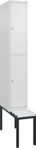C+P Doppelstock-Spind Classic PLUS Sitzbank mit 1 Abteil und integrierter Bank, Farbe: Anthrazit/Grau, B/T/H: 212,0 x 30,0 x 81,5 cm - Bild 1