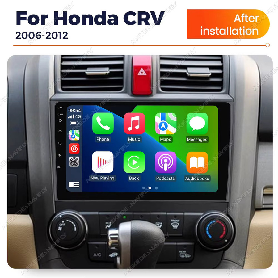 NaviTree Android 14 Autoradio mit CarPlay, Bluetooth und Multimedia-Player für Honda CR-V 2006–2012, Schwarz - Bild 2