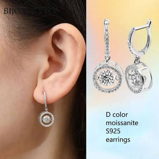 BIJOUX STORY Ohrringe, Moissanit, 925 Silber, Damen - Bild 1