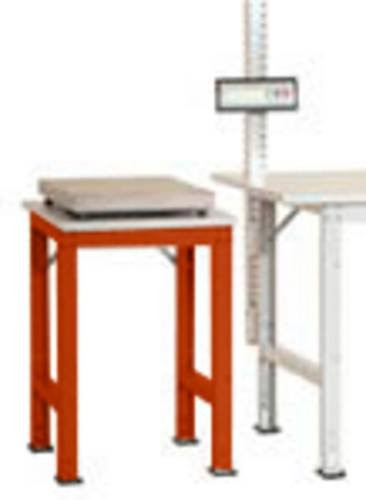 Manuflex PACKPOOL Standard Beistelltisch mit Kunststoffplatte, höhenverstellbar, B/T/H: 50 x 60 x 76-87 cm, orange/grau - Bild 1