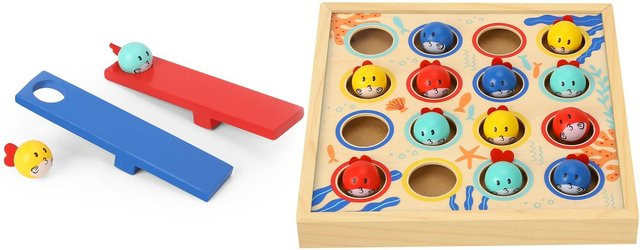 Tooky Toy Fisch-Tauchspiel, Holz, 19-teiliges Set, bunt - Bild 1