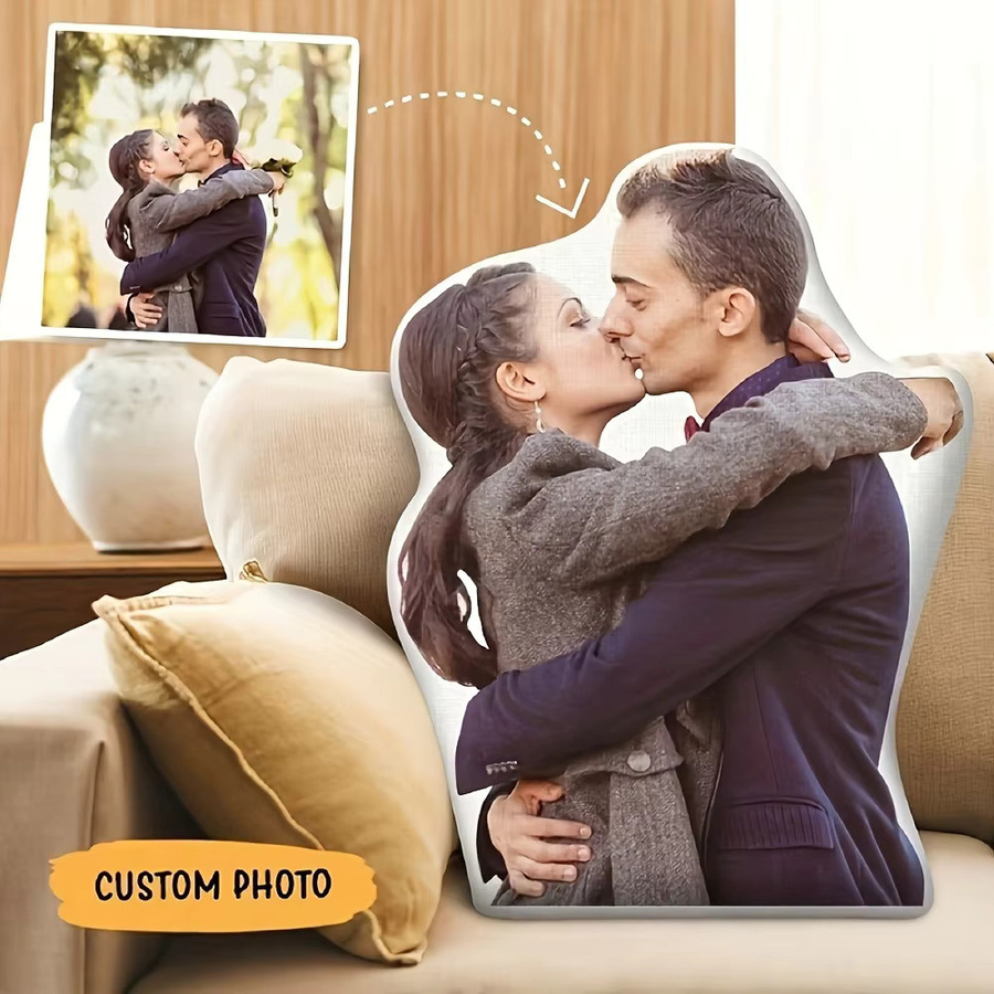 Personalisiertes Fotokissen in Herzform von SRH, waschbares Kissen mit Füllung in Multicolour, B/H: 20 x 20 cm - Bild 1