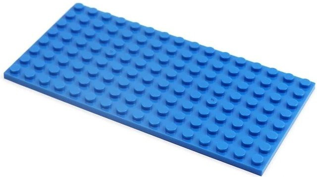 Fashnics Grundplatte 8*16 Noppen, Doppelseitige Grundbauplatten, Blau, ab 3 Jahre - Bild 1