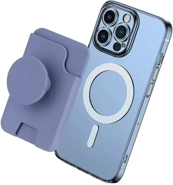 Magnetischer Kartenhalter mit Kartenfächern und Griptok-Tasche für MagSafe iPhone 17 16 Pro Max und Samsung in Schwarz - Bild 1