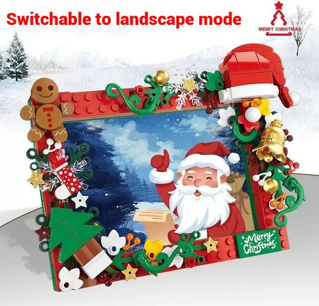 JAKI Weihnachtsmann Fotorahmen Bausteine Set, DIY Weihnachtsdekoration aus Kunststoff in Mehrfarbig - Bild 1