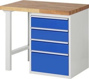 Rau Werkbank 7510A1 mit 4 Schubladen in Braun, B/T/H: 100 x 70 x 89 cm - Bild 1