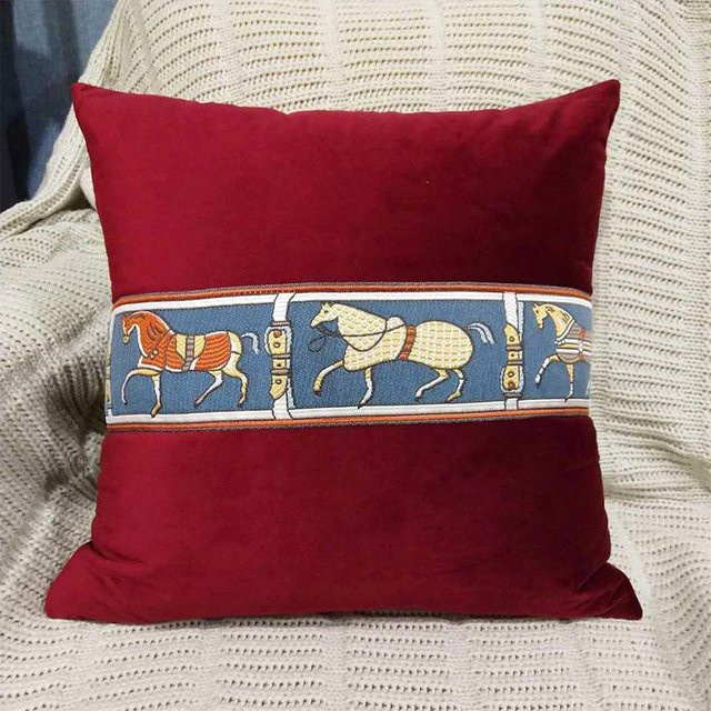 JMG Clothing Pferde Kissenbezug mit Grafikdesign in Rot, B/H: 30 x 50 cm und 45 x 45 cm - Bild 1
