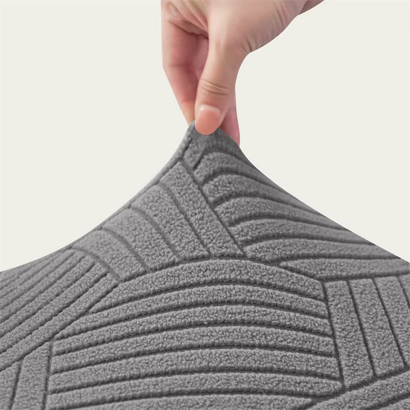 WANERQU Jacquard Stuhlhussen für Esszimmerstühle ohne Armlehnen, elastische Möbelbezüge in Grau - Bild 2