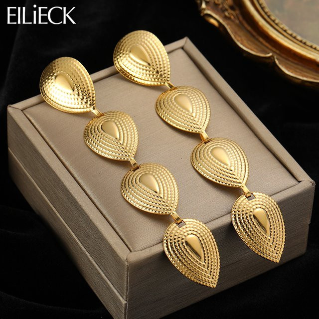 EILIECK Ohrringe, Edelstahl, Gold, Damen, Quaste - Bild 1