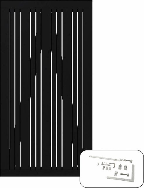 Plus Holz Einzeltor Tangent aus Nadelholz in Schwarz, Breite: 95 cm, Höhe: 180 cm - Bild 1
