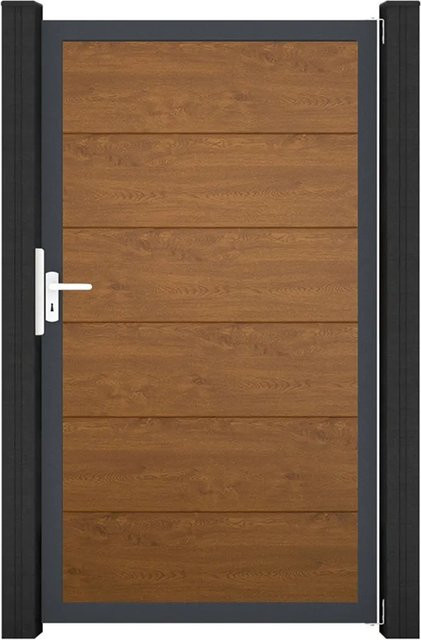 GroJa Steckzaun Tor BasicLine Universal-DIN in Golden Oak - Bild 1