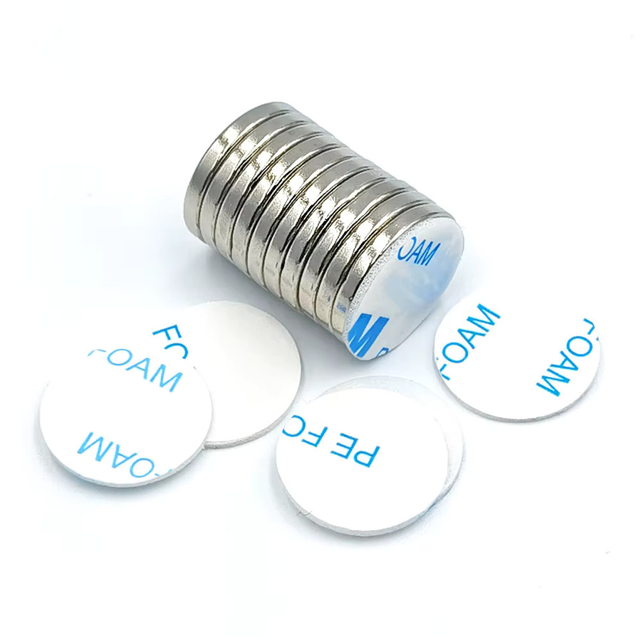 Runde Neodym-Magnete in Silber mit doppelseitigem Klebeband für Büro, Küche und DIY-Projekte - Bild 5