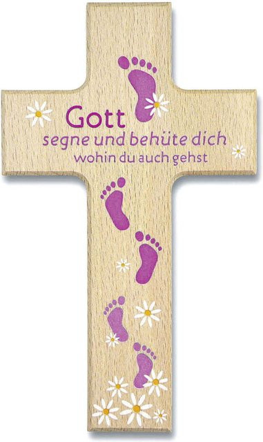 Holzkreuz Uljö in Beige mit der Aufschrift Gott segne und behüte dich - Bild 1