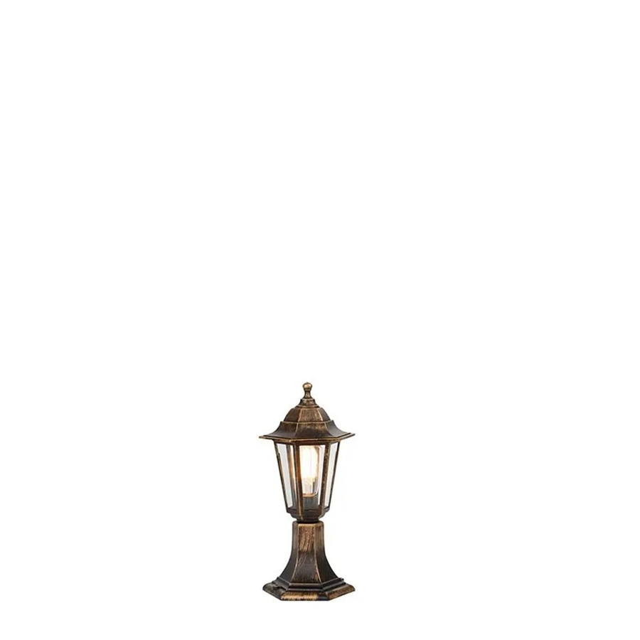 QAZQA Außenlampe New Haven in Antik Messing mit Glas, IP44, dimmbar, E27, klassisches Design für Garten und Terrasse - Bild 2